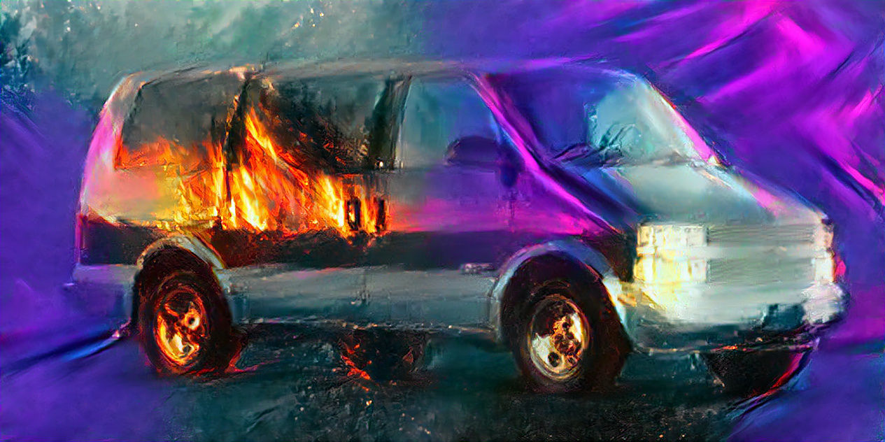 80s Van and campfire