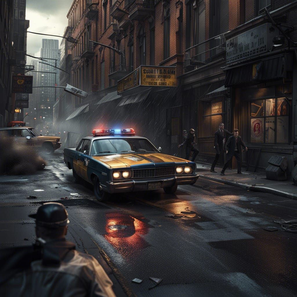 Car chase AI Generated Artwork NightCafe Creator