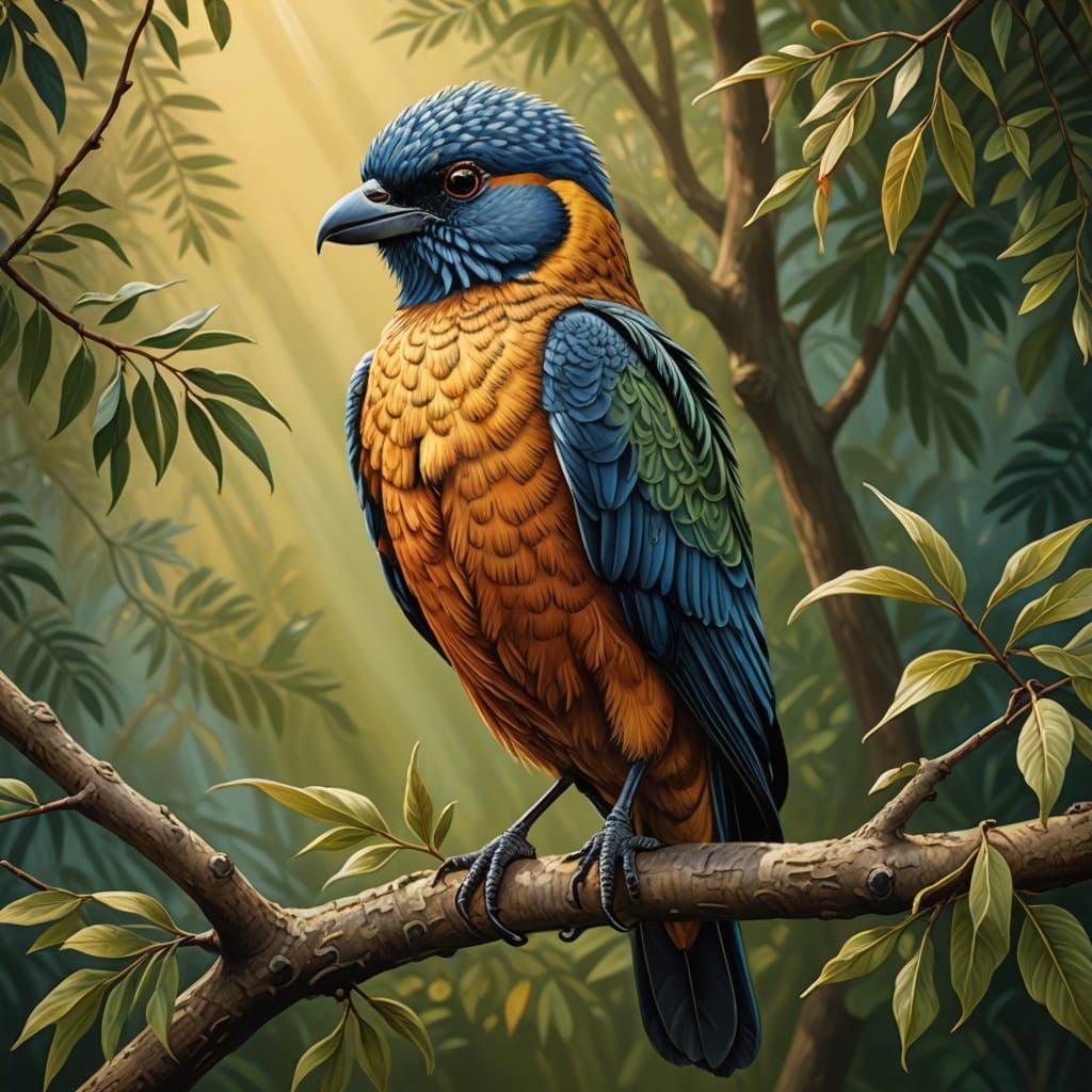 Majestic Bird Perched in Warm Golden Light