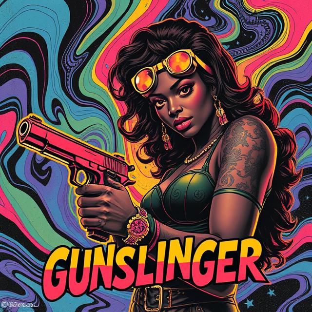 BLACK FEMALE GUNSLINGER.