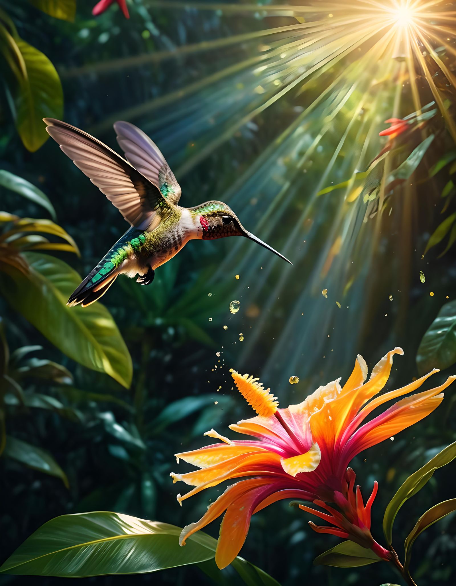 Rainforest hummingbird   by @Edana