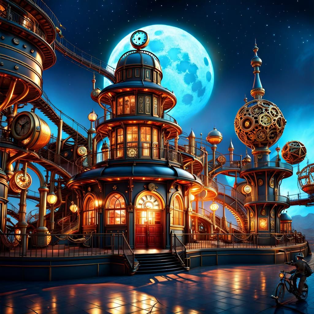 Steampunk Theme Park  by @Dorkish