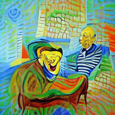 Picasso laughing at Van Gogh