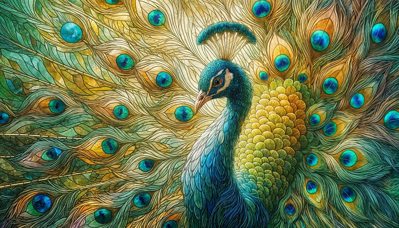 A peacock in a lush Indian garden