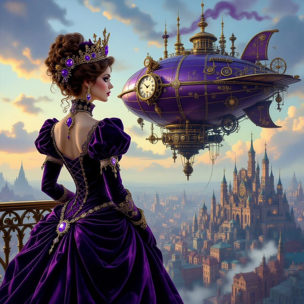 A regal Steampunk Queen,  by @CHM