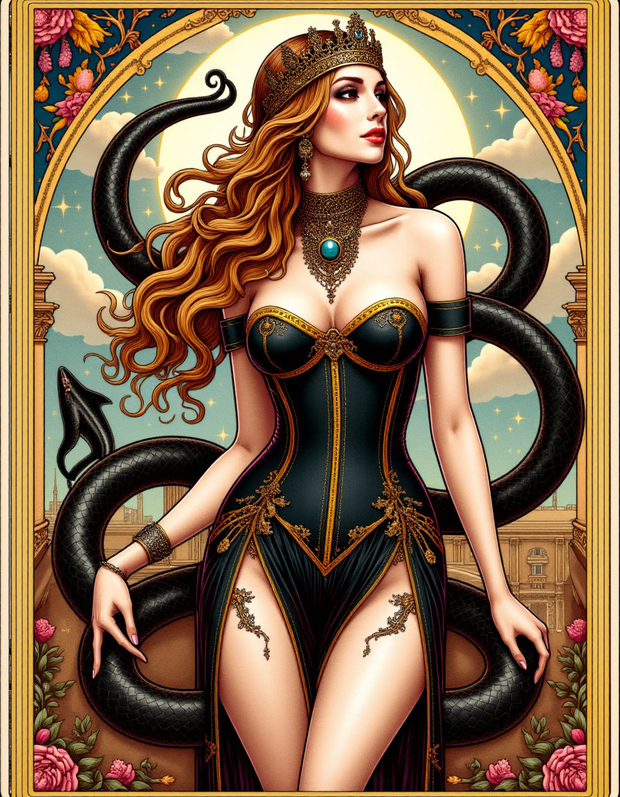 An ancient fresco featuring a beautiful, ethereal woman 3