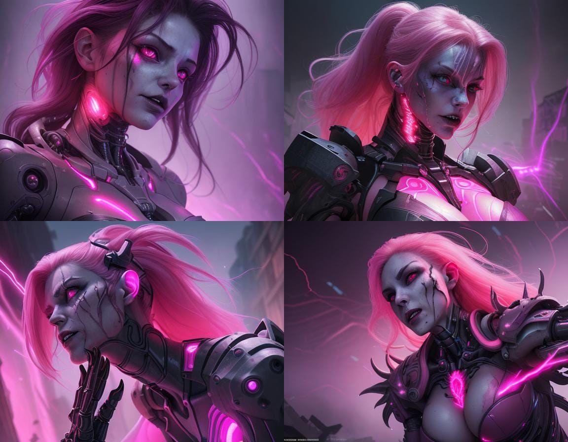 A cybernetic female vampire massive monster with Cybernetic ...