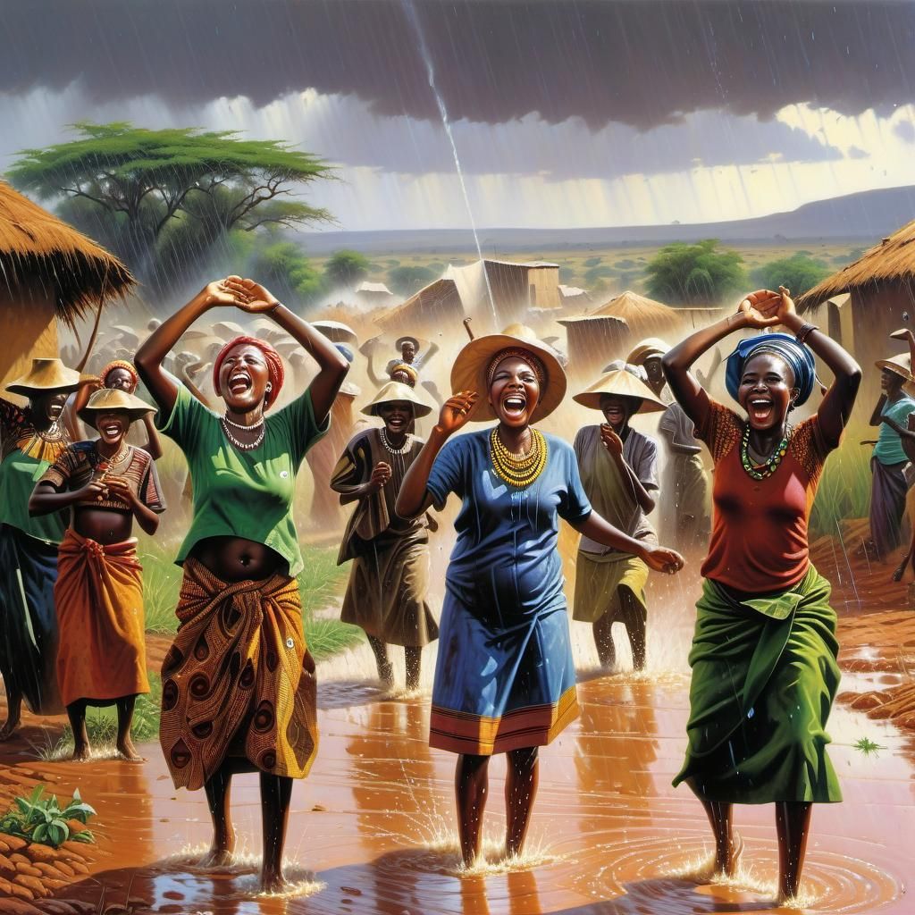 Rain brings joy to a drought stricken land. 