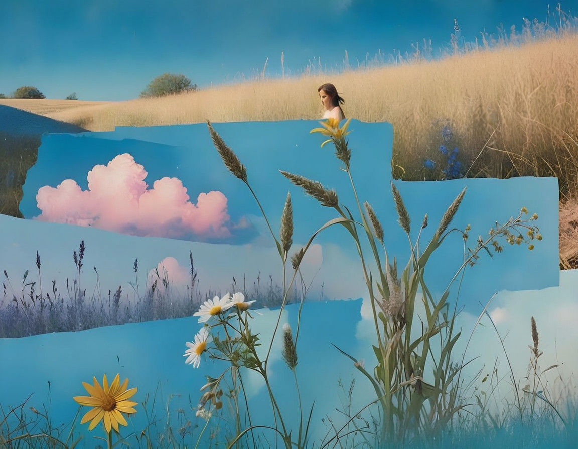 Hauntingly Beautiful Collage Landscape