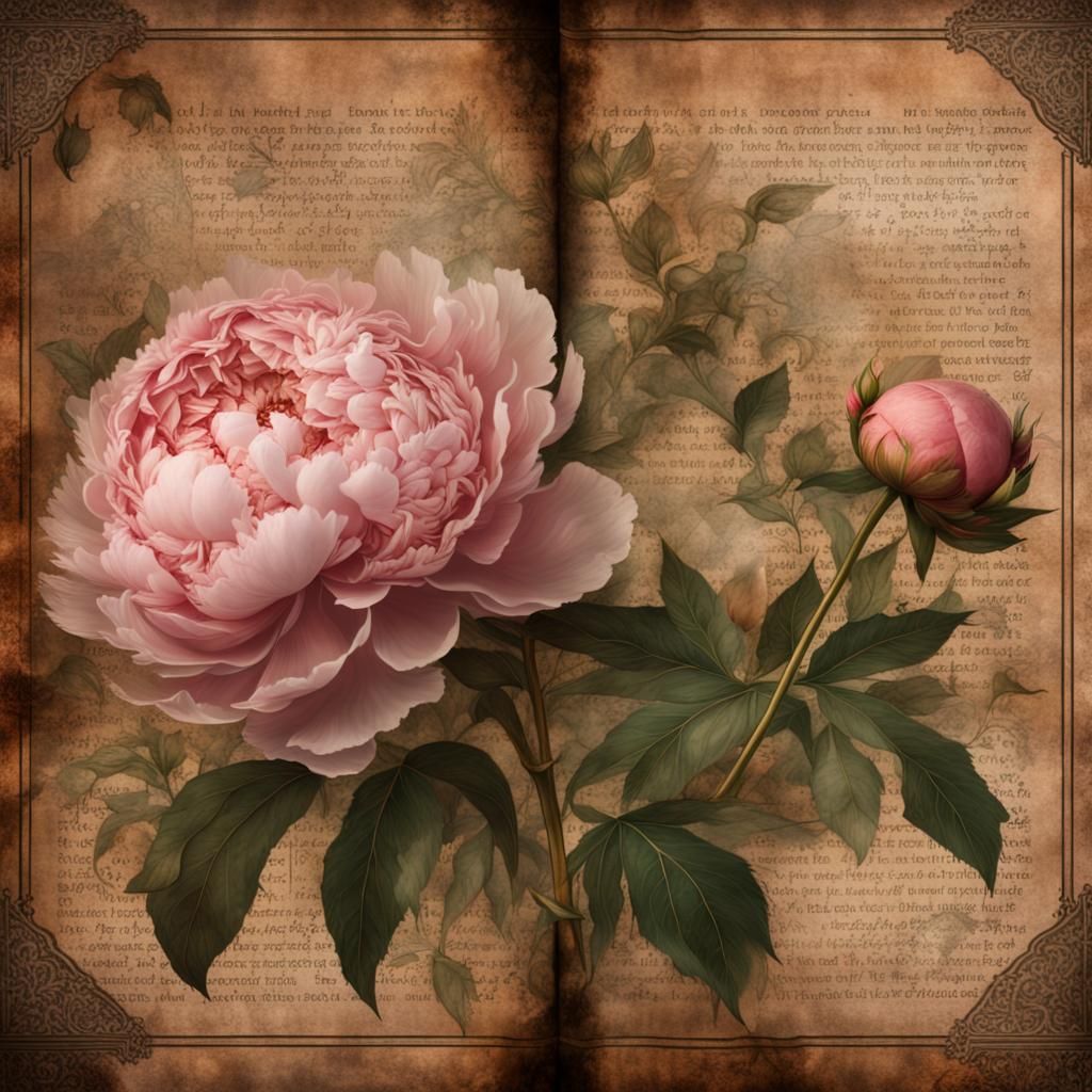 Double page of newspaper, old parchment paper background, no text, at