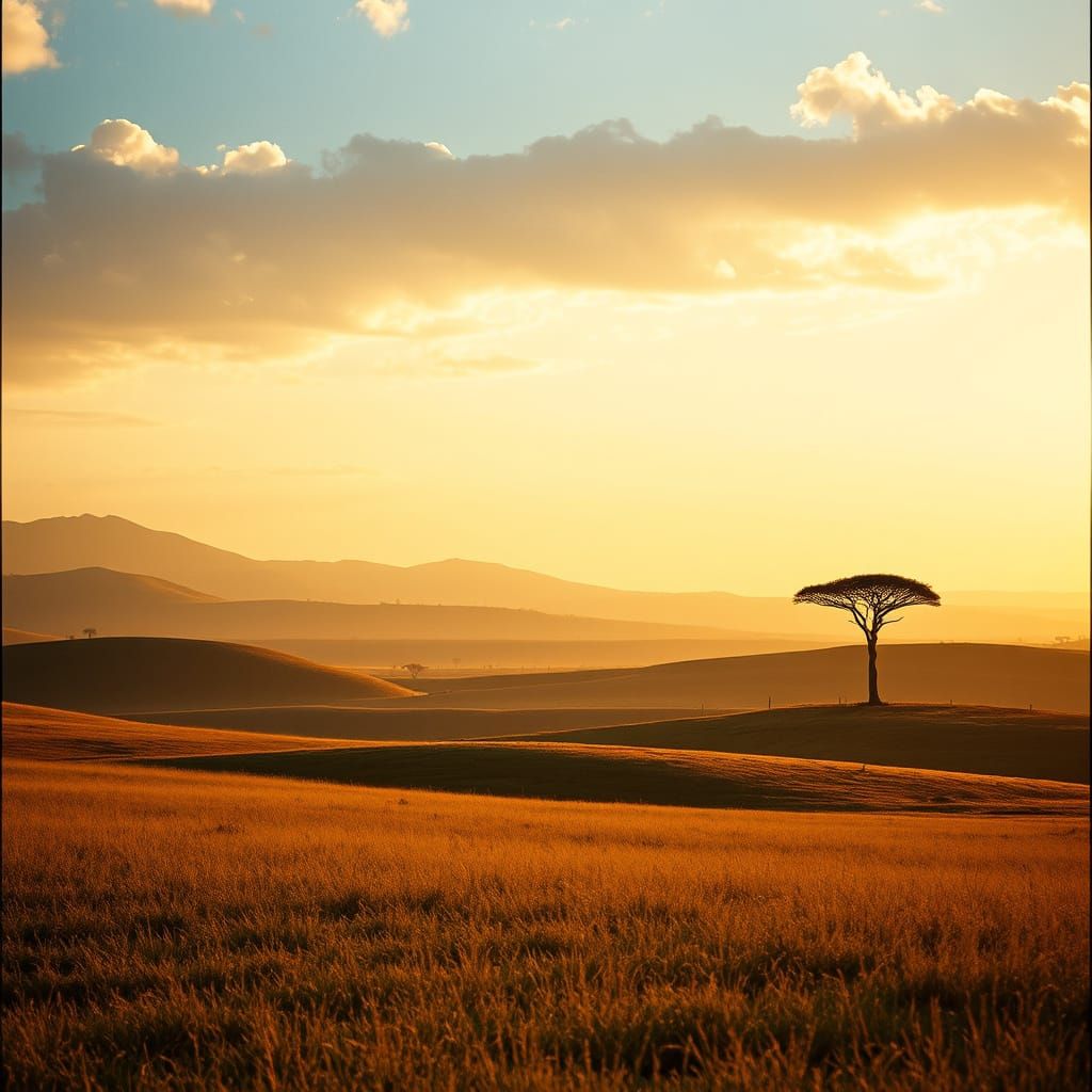 Golden Hour on the Cameroonian Savannah
