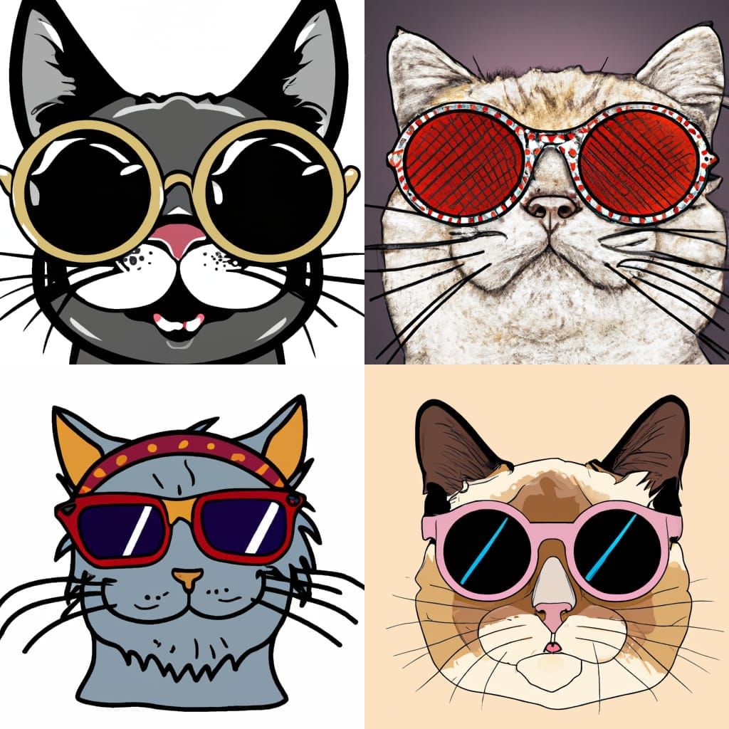 Hipsters cat with huge sunglasses on