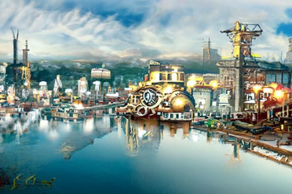 Coastal Steampunk City