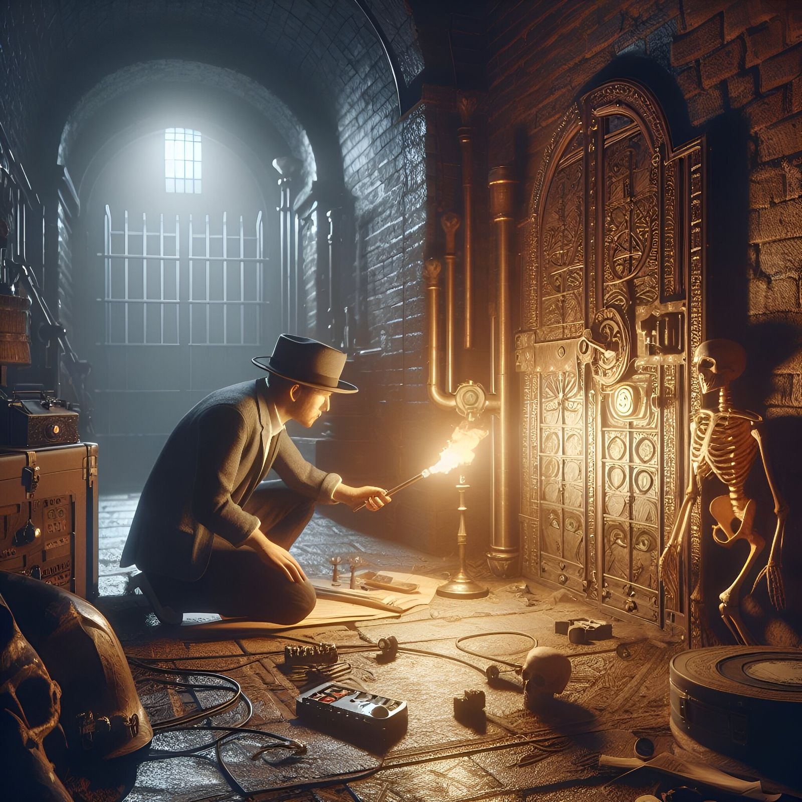 Detective investigating a mystery.