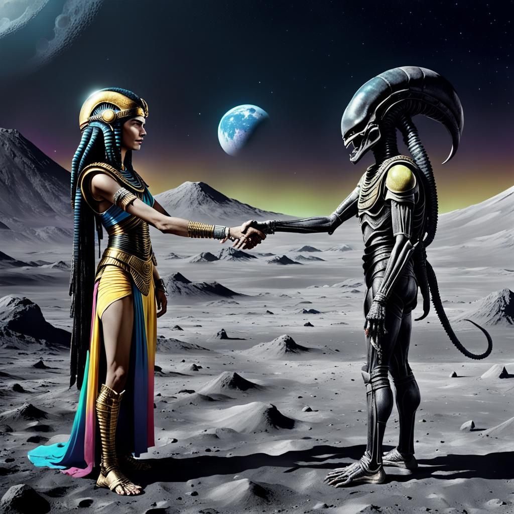 Cleopatra Meets with Pyramid Designers   by @MoogleMeg