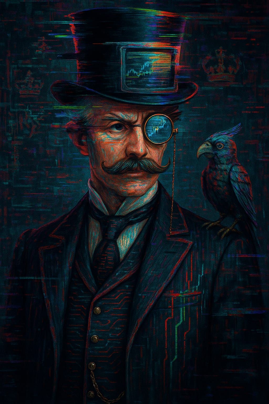 monocle cyberpunk gentleman sir