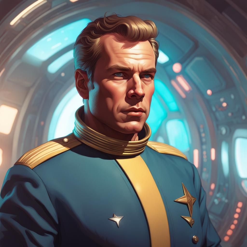 Captain James T. Kirk, retro 1950s version. - AI Generated Artwork ...