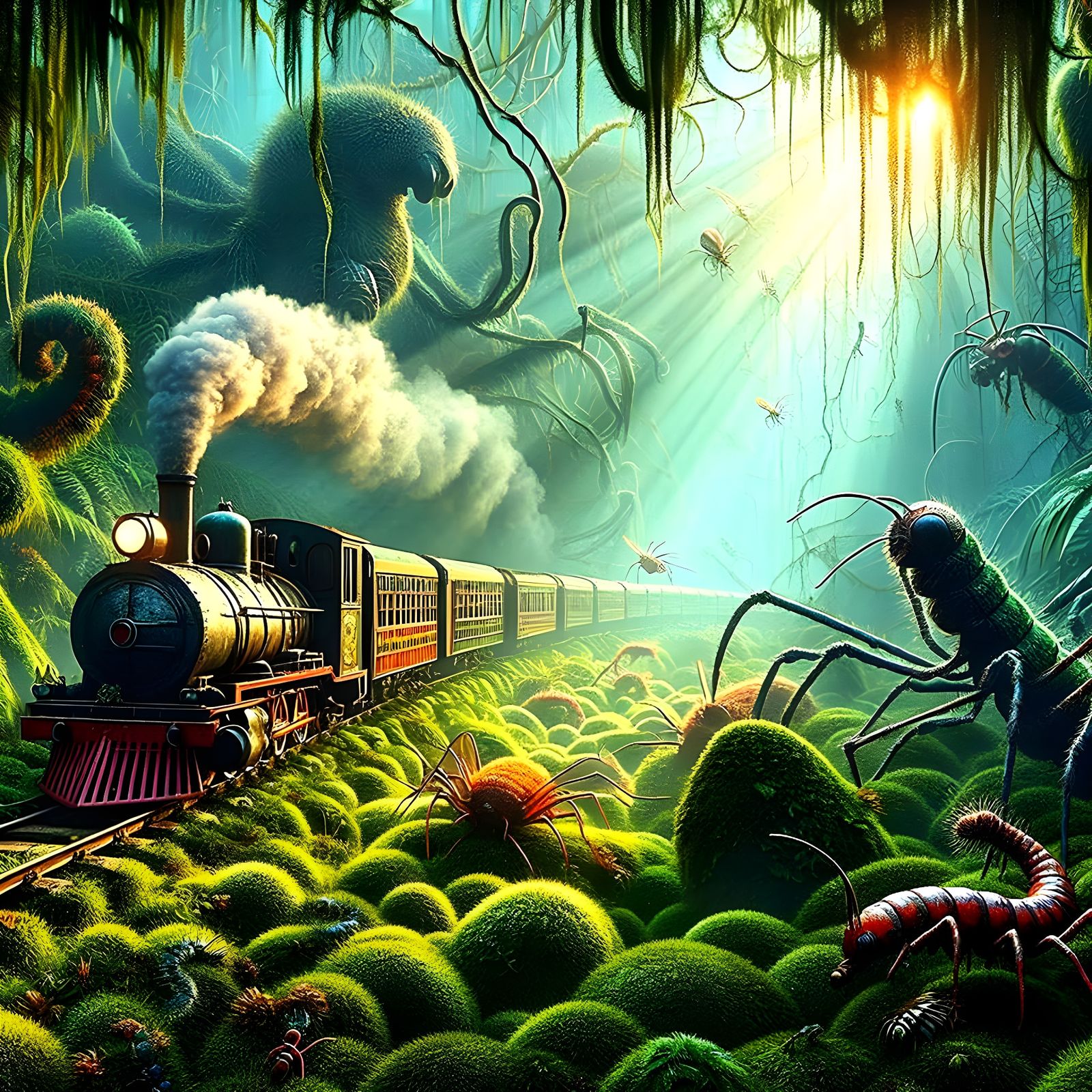 tiny train ride through a fantastic forest