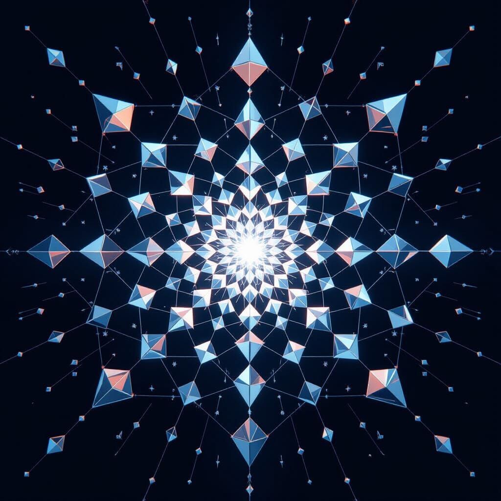 Magnetic Field with Geometric Shapes in Futuristic Style