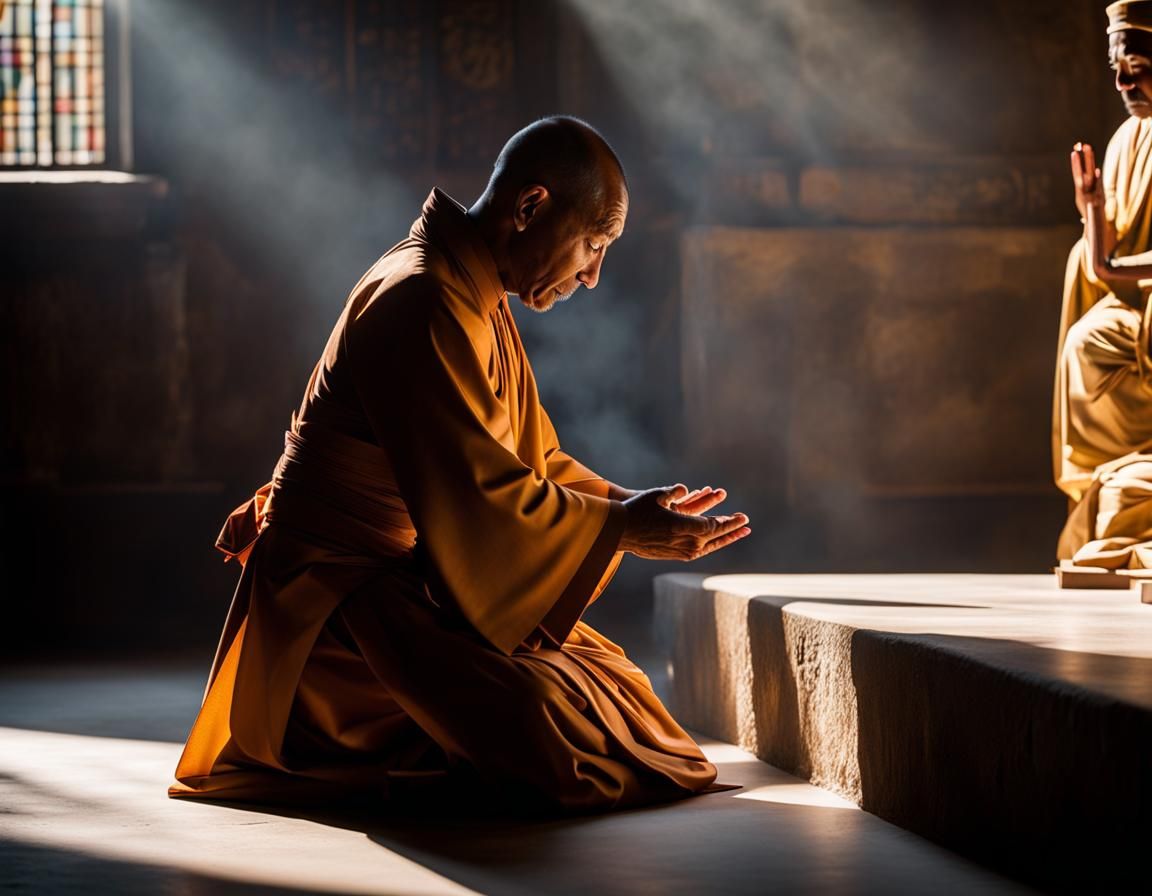 Monk praying