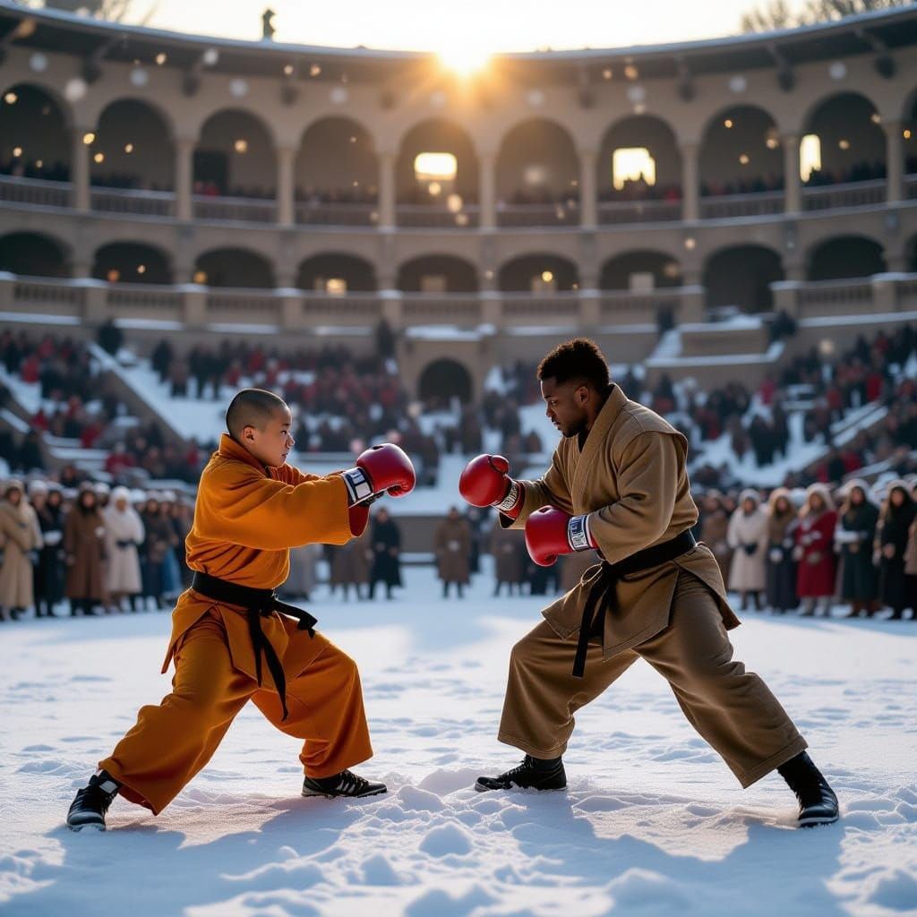 Shaolin Monk vs. Boxer in Egyptian Colosseum