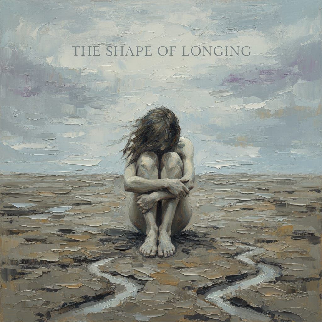 A haunted impressionist oil painting rendered with thick impasto brush strokes, heavy palette-knife texture, and express...