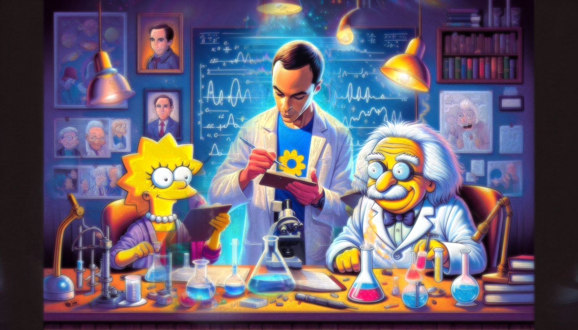 Smatiepanzies Sheldon lisasimpson and einstein