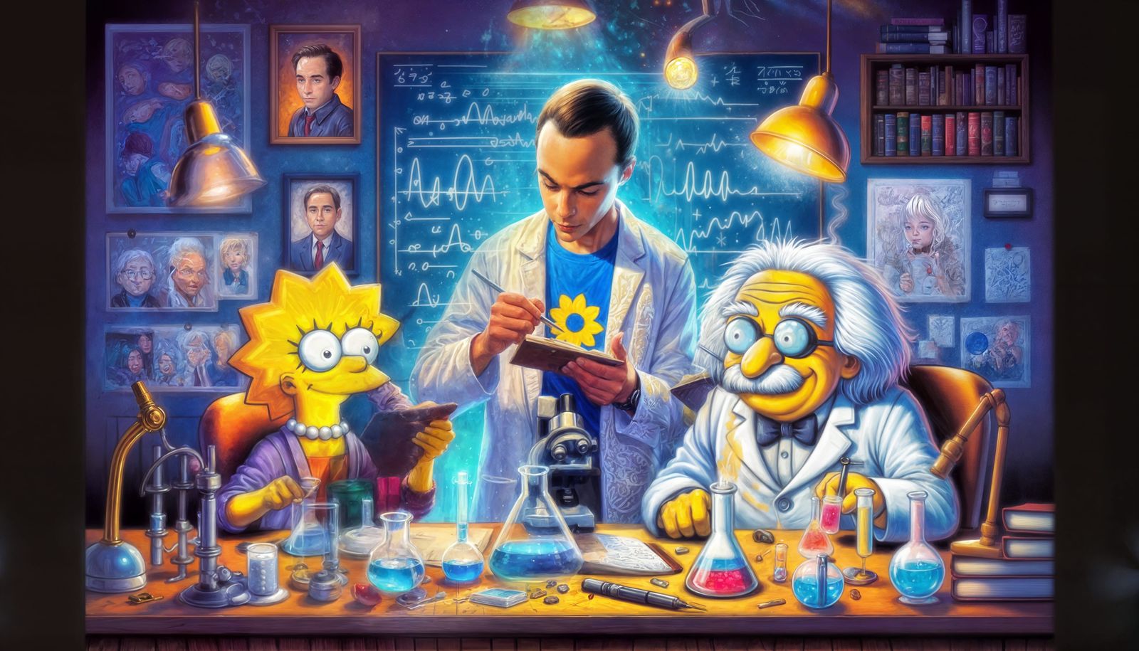 Smatiepanzies Sheldon lisasimpson and einstein