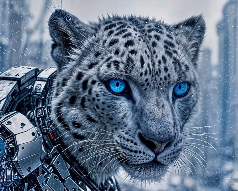 Snow leopard cyborg