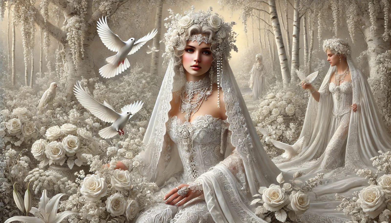 All White Bohemian Beauty