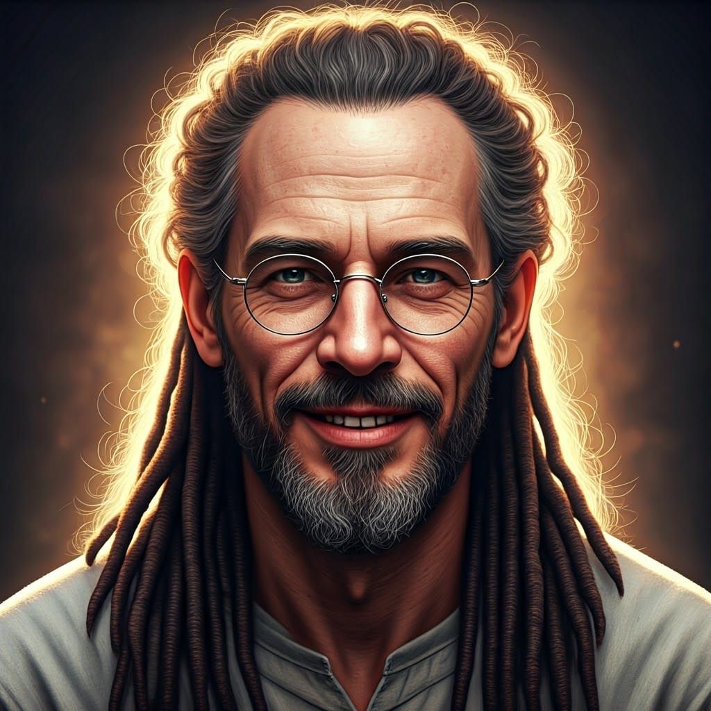 Serene Portrait of a Devout Man in Soft Golden Light