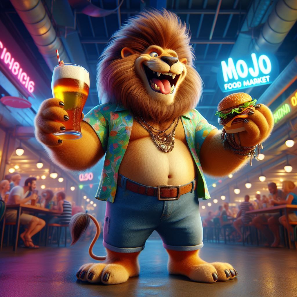 having a "roaring" time at the Mojo food market