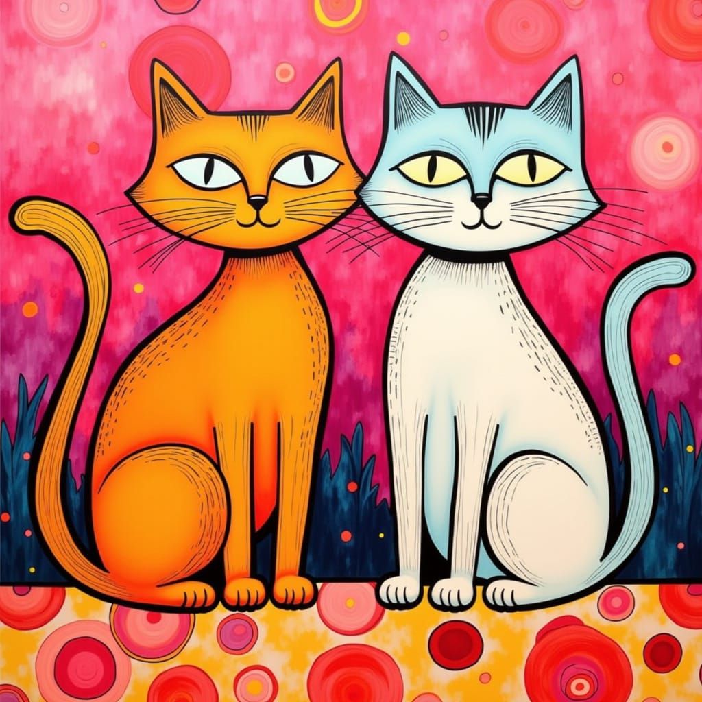 Two Cats - Etsy Art