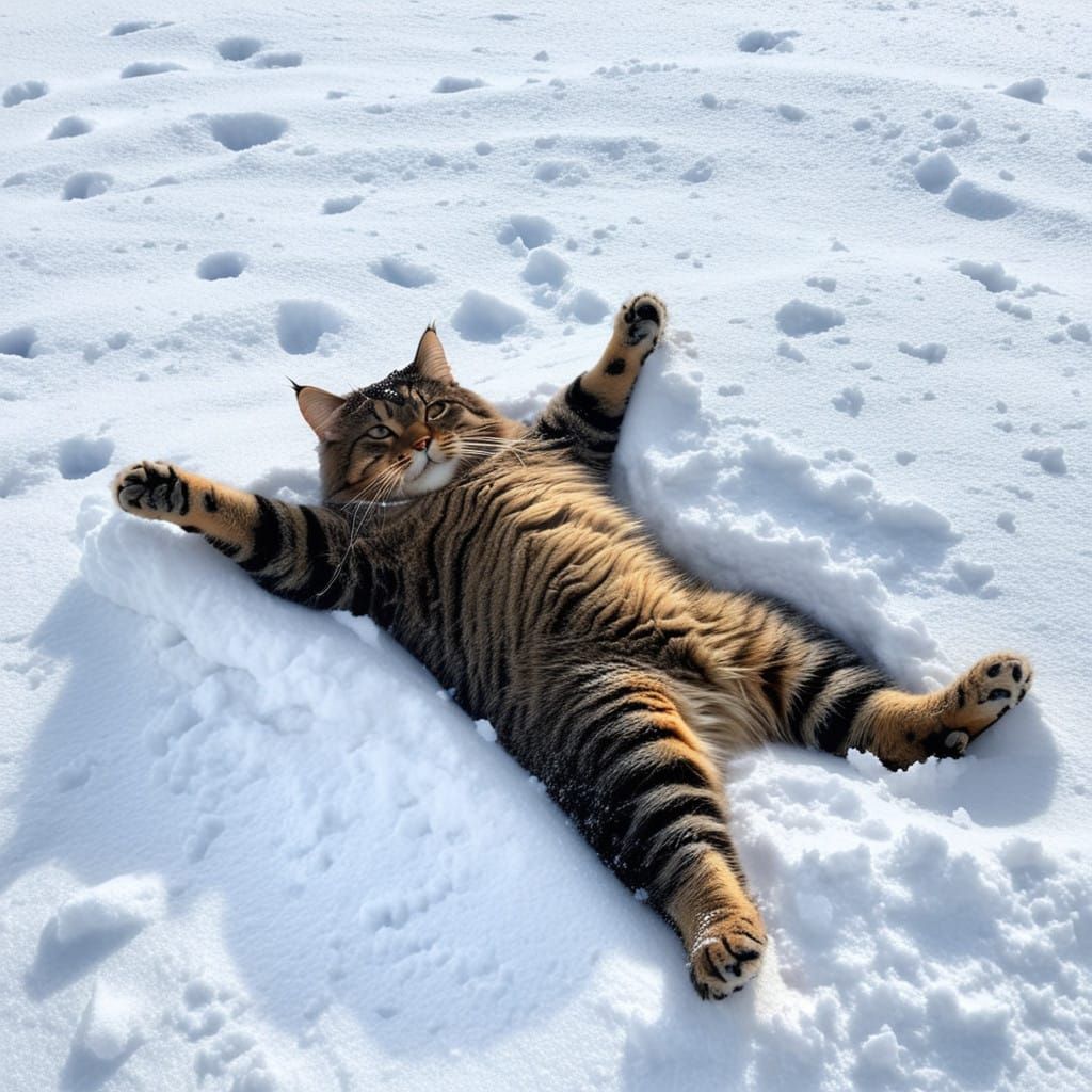 Fluffy Ginger Snow Angel