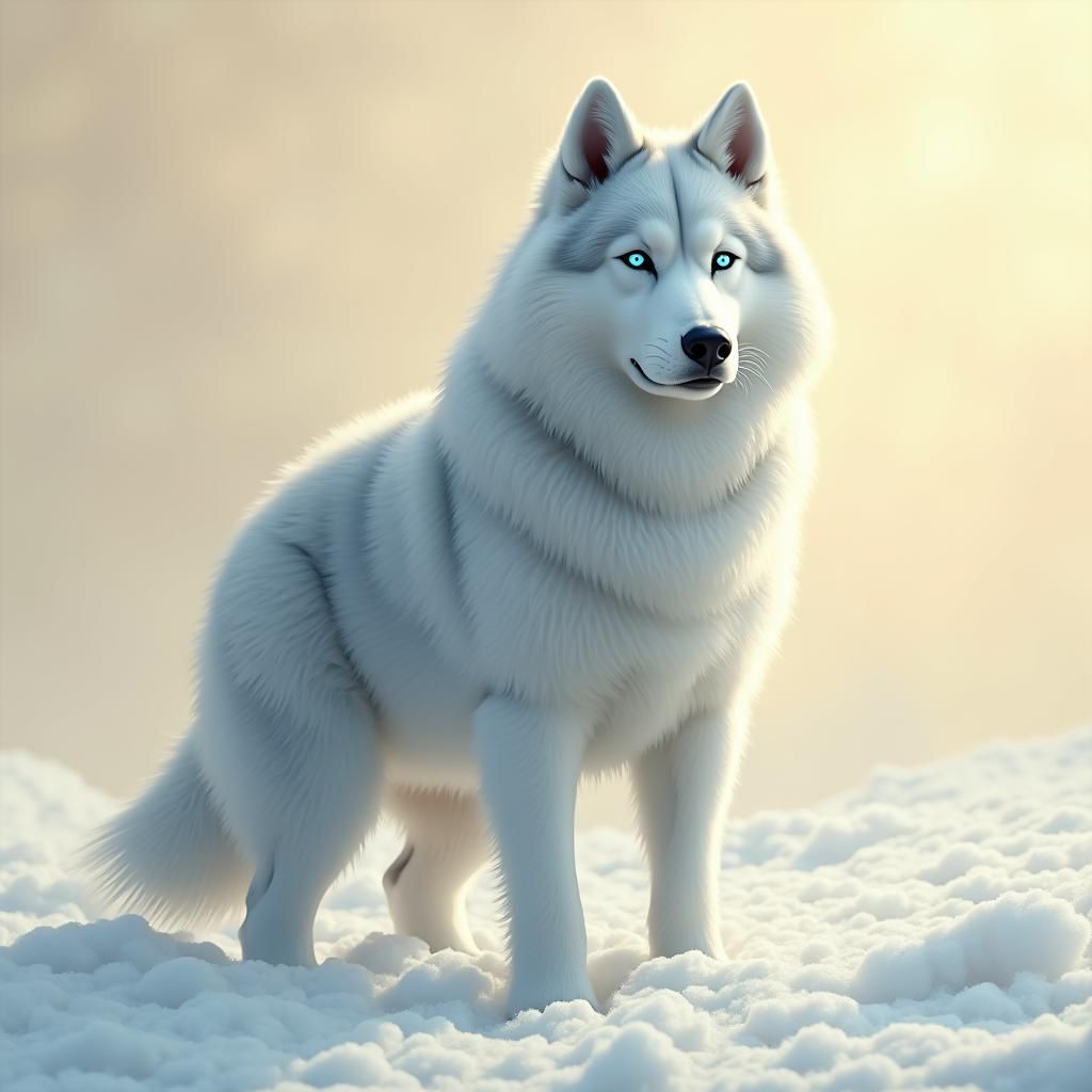 Majestic Husky in High-Fantasy Matte Painting Style