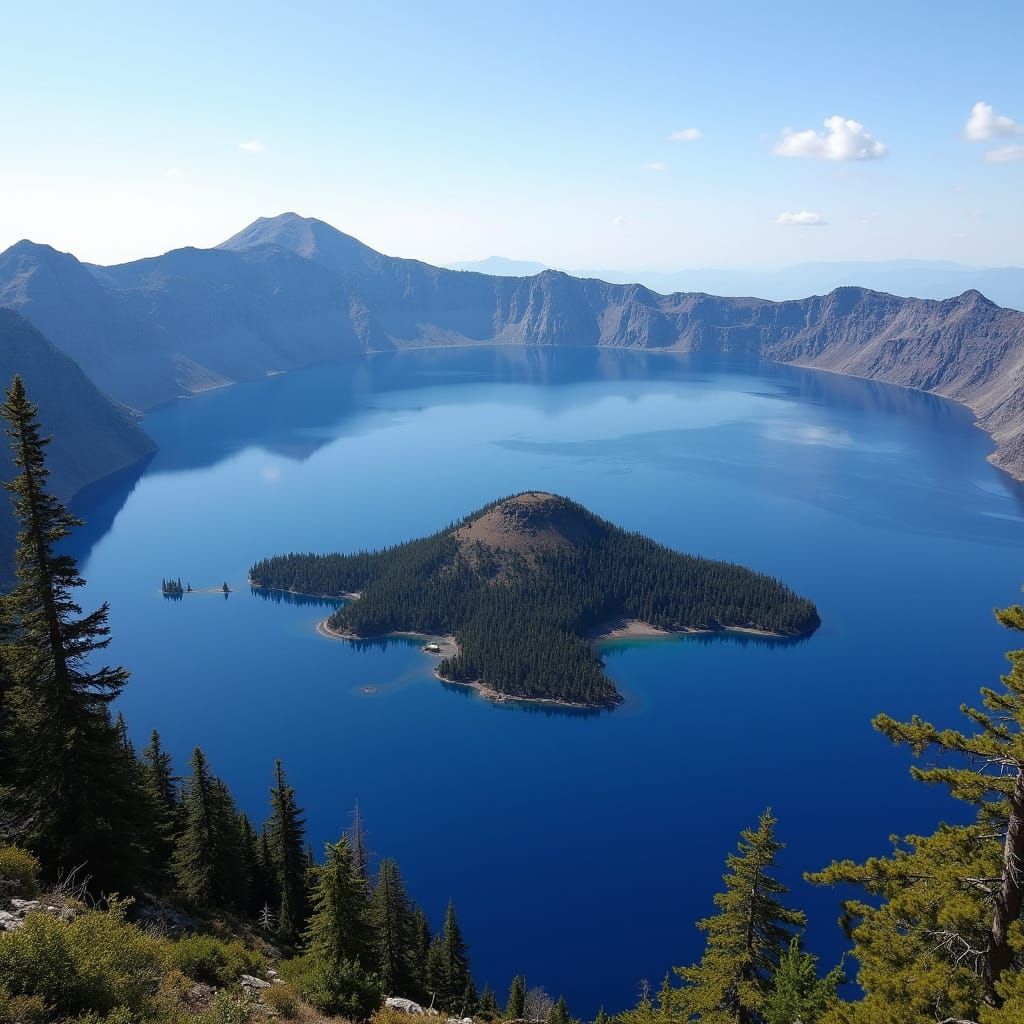 A view of Crater Lake from high above looking down  by @Dantonio