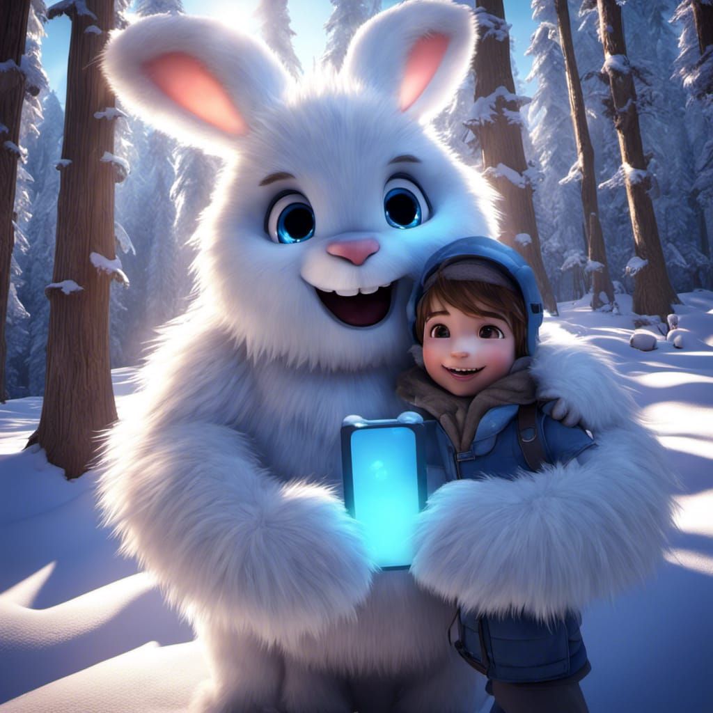 Selfie with the abominal snow bunny. false