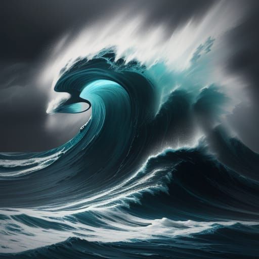 Silhouette Bird Holds Raging Sea In Dramatic Concept Art