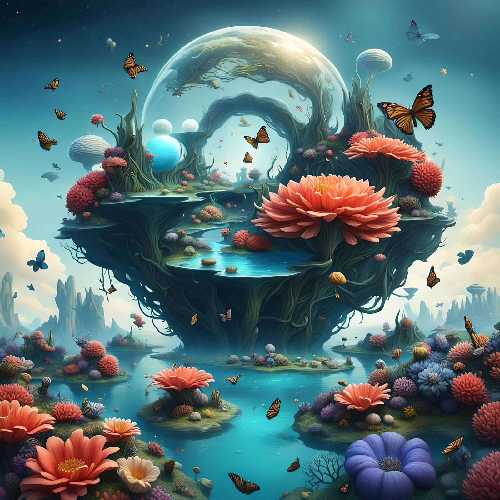 "Floral Fantasia: A Surreal Odyssey."