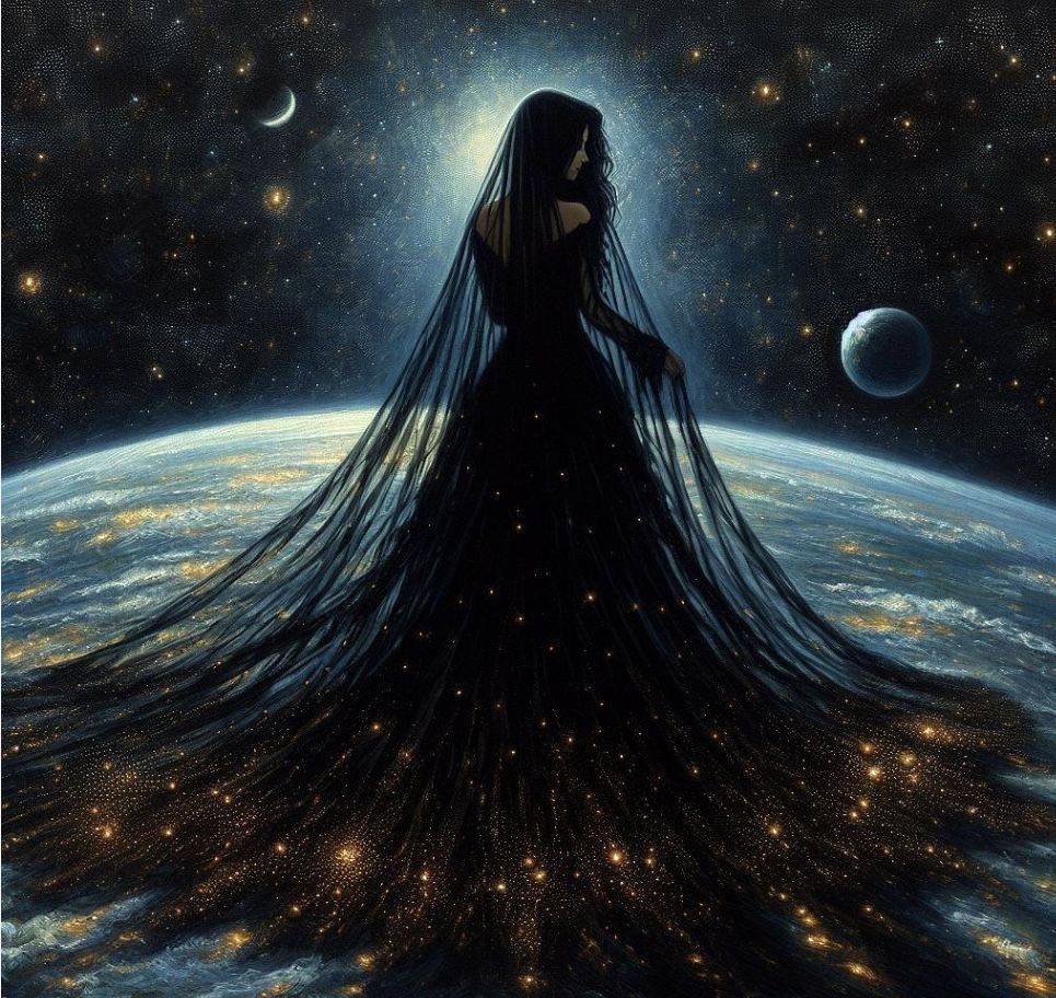 Night has come…spreading her dark starry veil