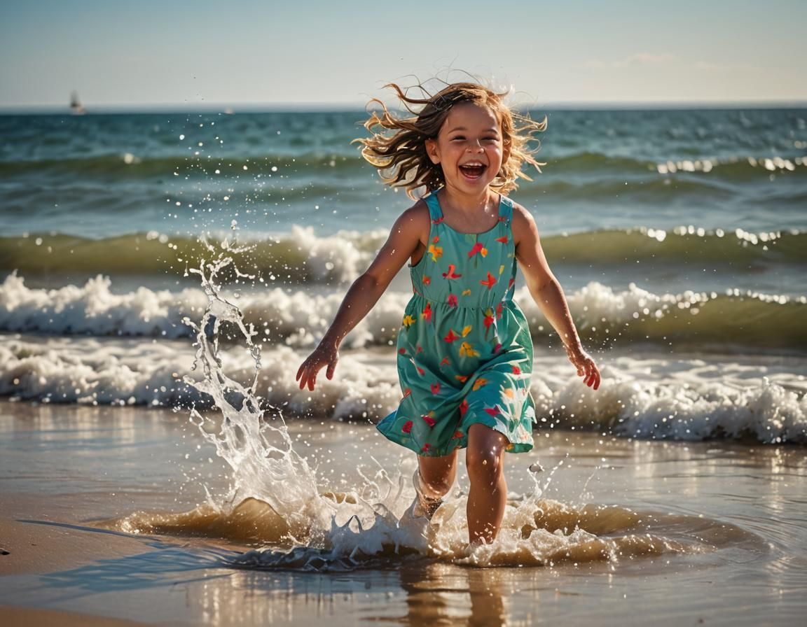 Splashing at the Beach