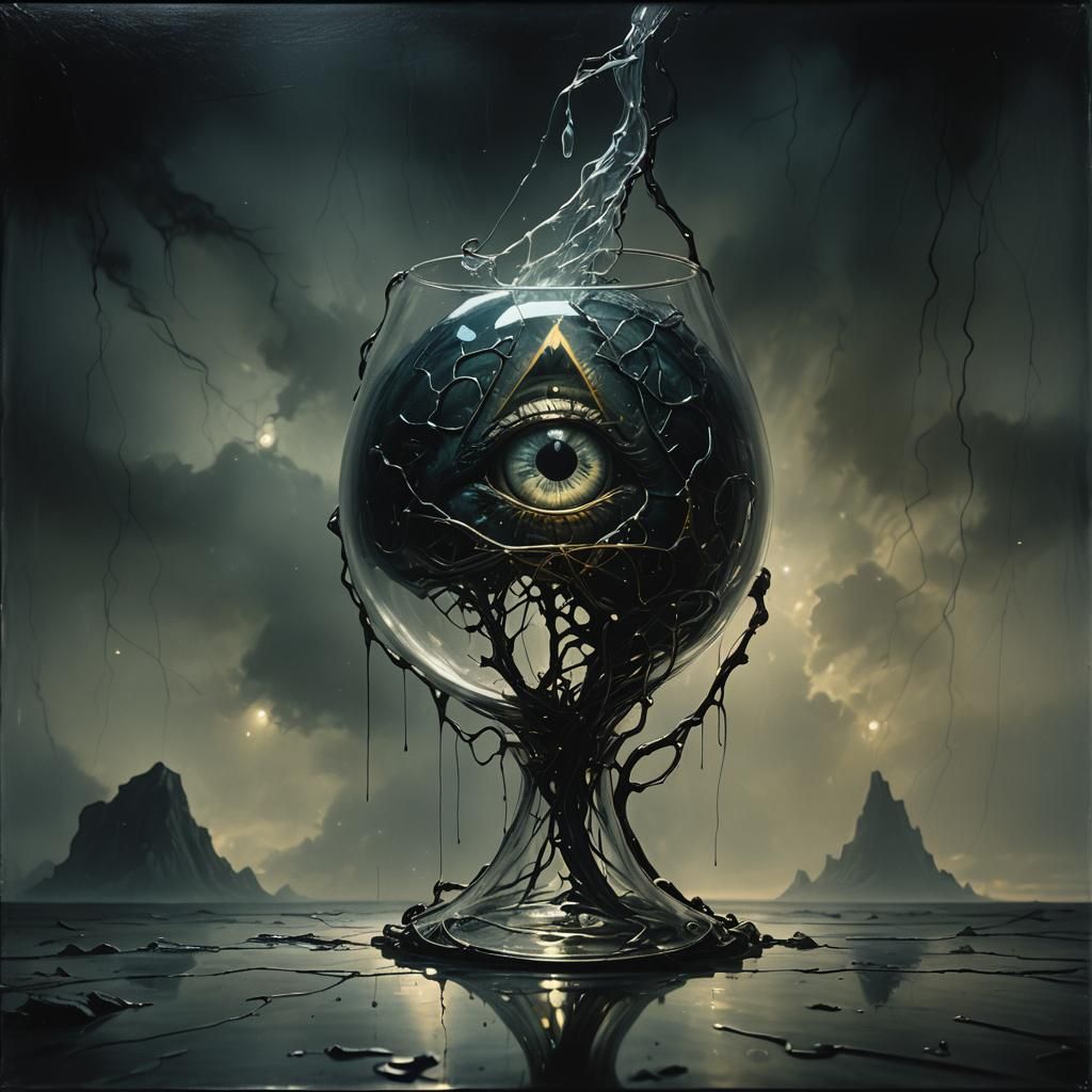 A cinematic film still of a dark fantasy illustration with a...