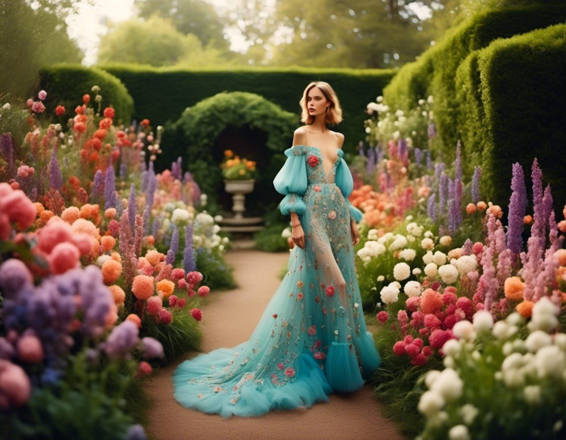 fashionista in elaborate gown