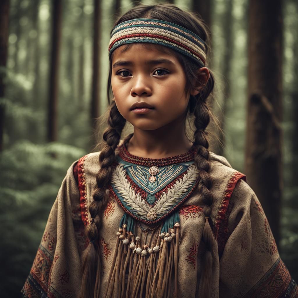 Young Native Girl - AI Generated Artwork - NightCafe Creator