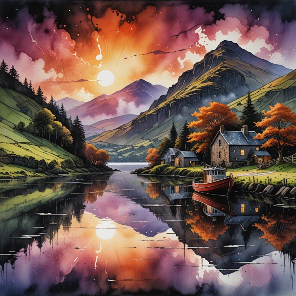  A River Sunset  by @atpollard