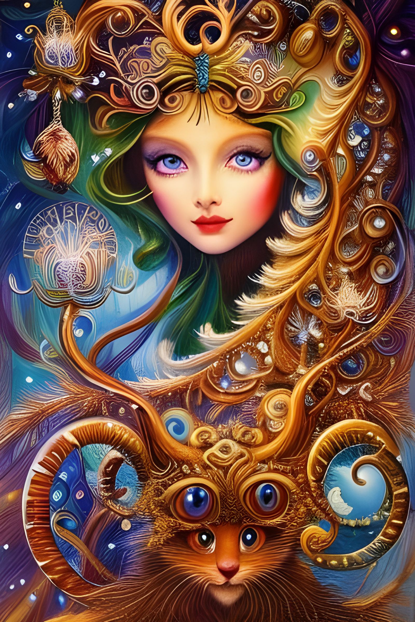 Yule Goddess and her cat  by @The Country Witch