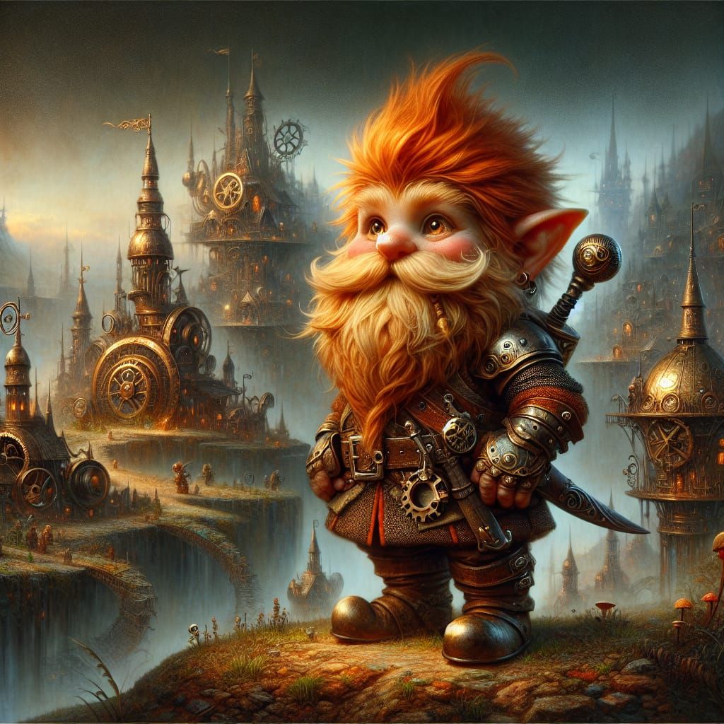 Steampunk Gnome  by @Bookpunked