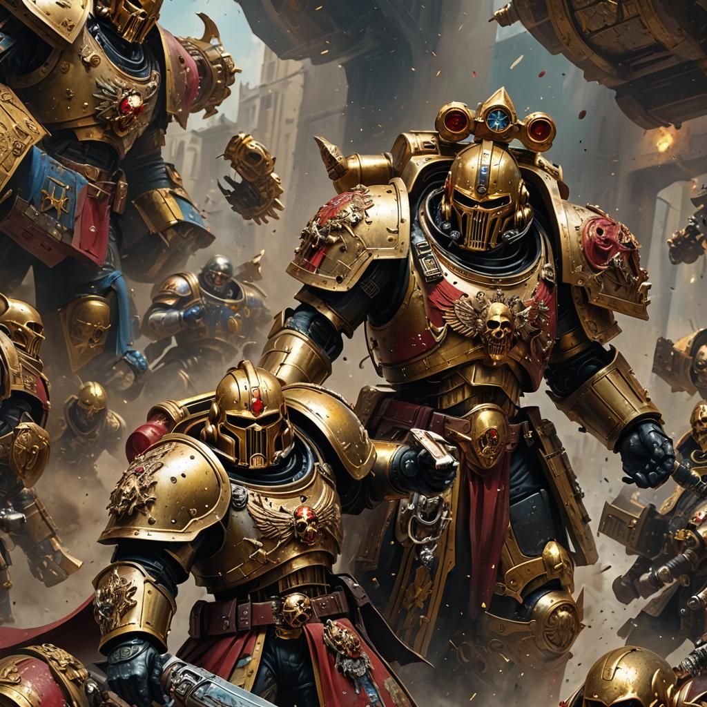 A Warhammer 40k Custodes, go crazy making colors