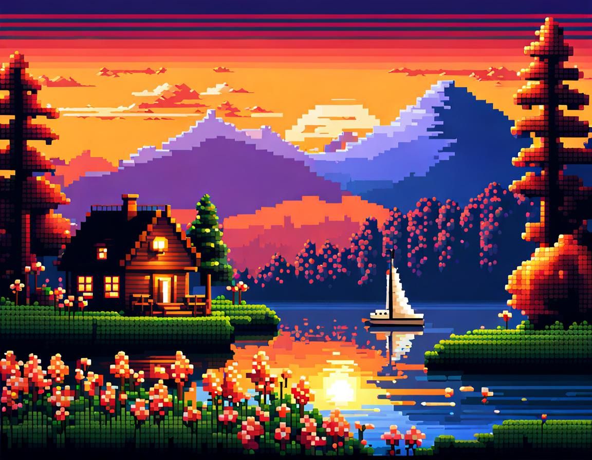 A pixelated sunset  by @Uttia Majumdar