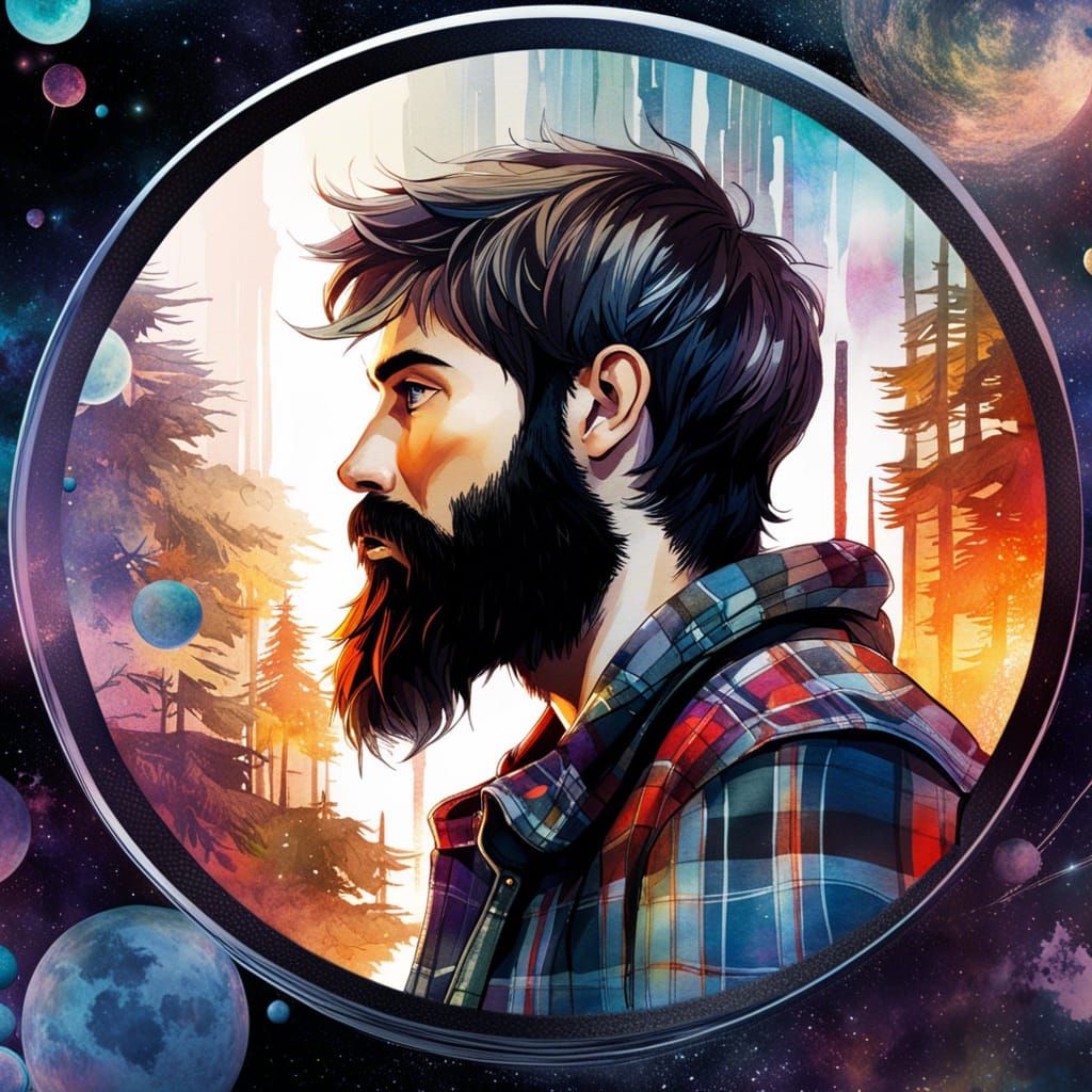 Picture of a Man in a Forest